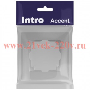 Рамка для розеток и выключателей Intro Accent 6-501-03 на 1 пост, СУ, алюминий