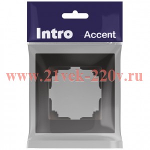Рамка для розеток и выключателей Intro Accent 6-501-05 на 1 пост, СУ, антрацит