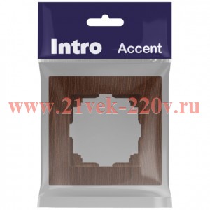 Рамка для розеток и выключателей Intro Accent 6-501-10 на 1 пост, СУ, венге