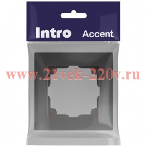 Рамка для розеток и выключателей Intro Accent 6-501-07 на 1 пост, СУ, графит
