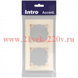 Рамка для розеток и выключателей Intro Accent 6-502-02 на 2 поста, СУ, слоновая кость