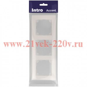 Рамка для розеток и выключателей Intro Accent 6-503-06 на 3 поста, СУ, перламутр