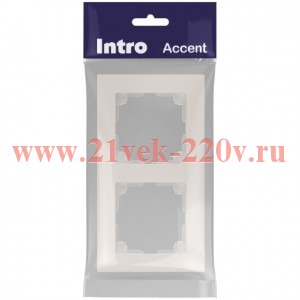 Рамка для розеток и выключателей Intro Accent 6-502-06 на 2 поста, СУ, перламутр