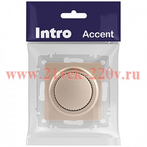 Светорегулятор Intro Accent 6-401-04 поворотный, 600Вт 230В, IP20, СУ, шампань