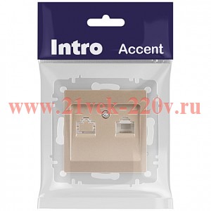 Розетка Intro Accent 6-303-04 информационная RJ45, IP20, СУ, шампань