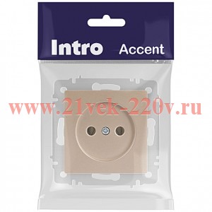Розетка Intro Accent 6-201-04 2P 16А-250В IP20 СУ AL/CU шампань