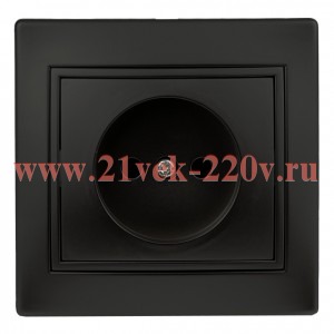 Розетка Intro Plano 1-201-05 без заземления 2P, 16А-250В, IP20, СУ, антрацит