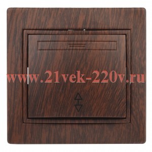 Переключатель Intro Plano 1-103-10 одноклавишный 10А-250В, IP20, СУ, венге