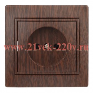 Розетка Intro Plano 1-201-10 без заземления 2P, 16А-250В, IP20, СУ, венге
