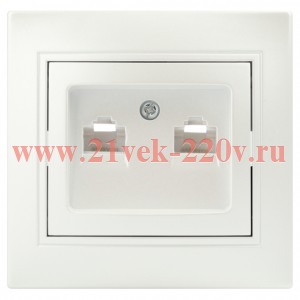Розетка Intro Plano 1-304-06 информационная двойная 2xRJ45, IP20, СУ, перламутр