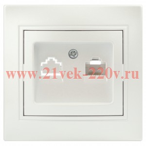 Розетка Intro Plano 1-303-06 информационная RJ45, IP20, СУ, перламутр