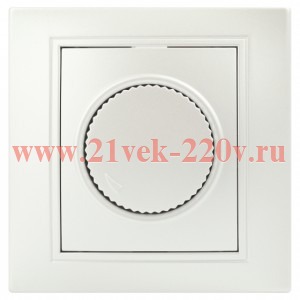 Светорегулятор Intro Plano 1-401-06 (диммер) поворотный, 600Вт 230В, IP20, СУ, перламутр
