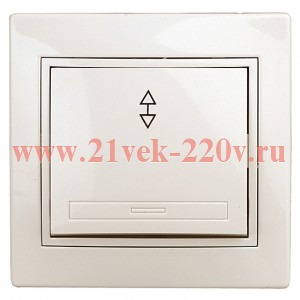 Переключатель Intro Plano 1-103-02 одноклавишный 10А-250В, IP20, СУ, слоновая кость