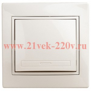 Переключатель Intro Plano 1-108-02 промежуточный, 10А-250В, IP20, СУ, слоновая кость