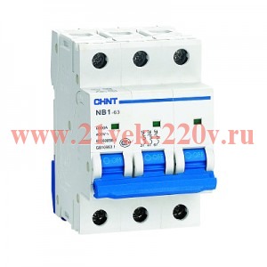 Автоматический выключатель NB1-63 3P 20A 6кА х-ка D (R) CHINT