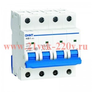 Автоматический выключатель NB1-63 4P 20A 6кА х-ка B (R) CHINT
