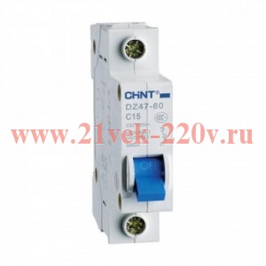 Выключатель автоматический модульный 1п D 50А 4.5кА DZ47-60 CHINT 188045