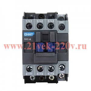 Контактор NXC-06 3P 6A AC48В (50/60Гц) 1НО+1НЗ (R)