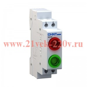Индикатор ND9-2/rr красн.+красн. AC/DC 230В (LED) (R) CHINT 594158