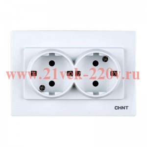 Розетка 2-м с заземл. контактом16А 250В рамочная CHINT 715402