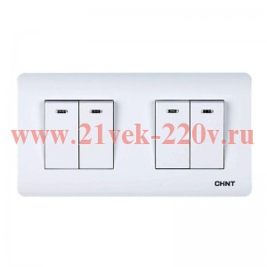Выключатель проходной 4-кл. с LED-подсветкой 10А 250В CHINT 715401