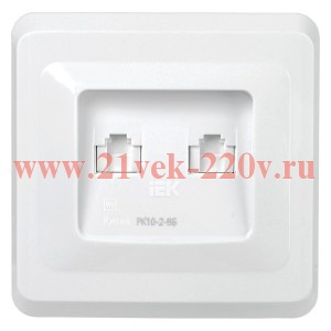Розетка 2-местная компьютерная RJ45 Cat5e ИЭК ВЕГА белый (РК10-2-ВБ) EKV25-K01-DM