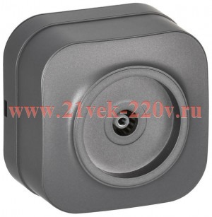 Розетка телевизионная TV 1-м ОП GLORY РТВ20-ХСм сталь матов. IEK EAH10-K46M