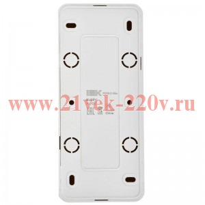 Розетка 3-м ОП GLORY РС23-2-ХБм 10А без заземл. без защ. шторок бел. матов. IEK ERH30-K01M-10
