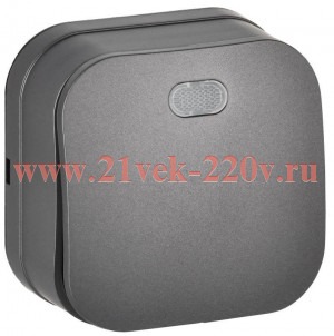 Выключатель 1-кл. ОП GLORY 10А ВС20-1-1-ХСм с индикацией сталь матов. IEK EVH11-K46M-10