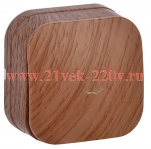 Кнопка 1-клавишная открытой установки 10А ВСс20-1-0-ХД GLORY IEK дуб EVH14-K24-10