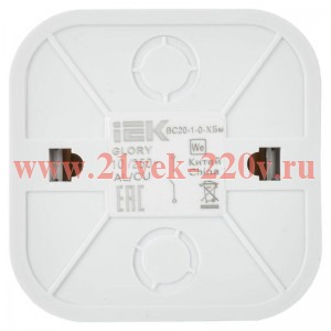 Выключатель 1-кл. ОП GLORY ВСс20-1-0-ХБм 10А самовозврат. бел. матов. IEK EVH14-K01M-10