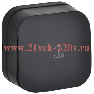 Кнопка 1-клавишная ИЭК GLORY открытой установки 10А ВСс20-1-0-ХЧм черный матовый EVH14-K02M-10