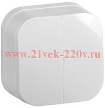 Выключатель 2-клавишный открытой установки 10А ВС20-2-0-ХБ GLORY IEK белый EVH20-K01-10