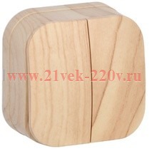 Выключатель 2-клавишный открытой установки 10А ВС20-2-0-ХС GLORY IEK сосна EVH20-K34-10