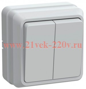 ВС20-2-0-ОБ Выключатель 2кл 10А откр.уст. ОКТАВА (белый)
