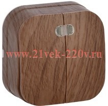 Выключатель 2-клавишный с индикацией открытой установки 10А ВС20-2-1-ХД GLORY IEK дуб EVH21-K24-10