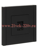Розетка компьютерная RJ45 кат.5E ИЭК FORTE&PIANO FP132 черный FP-K10-1-K02