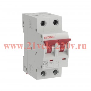 Выключатель автоматический модульный 2п C 10А 4 5кА MB63 YON MB63S-2PC10