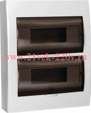 Щит накладной GENERICA ЩРН-П-24 24м (2х12) прозрачная дверь IP41 белый IEK
