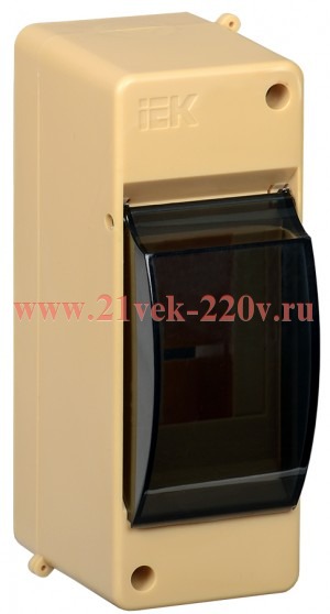 Бокс пластиковый накладной с прозрачной крышкой ИЭК KREPTA 3 КМПн 2/2 2 модуля сосна MKP42-N-02-30-20-S