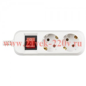Колодка 2-м KX-2es с заземл. с выкл. бел. Эра Б0071871