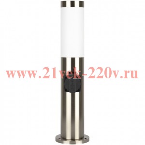 Светильник уличный напольный «Беллона» GBF-103-1-SL-0450 230В Е27 IP54 серебр. с розеткой Эра Б00710