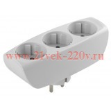 Разветвитель SP-3e-W 3-м c зазeмл. Защ. шторки бел. ЭРА C0045529