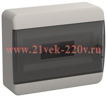 Щит накладной пластиковый ИЭК Tekfor ЩРН-П-12 12м белый черная прозрачная дверь IP41 (01-01-021) TF5-KP12-N-12-41-K01-K03