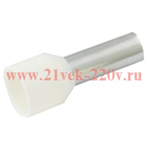 Наконечник-гильза Е7508 0,75мм2 с изолированным фланцем (белый) (100 шт) ИЭК