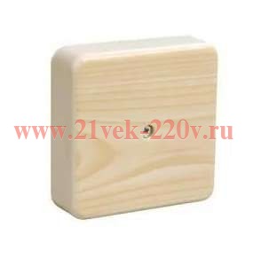 Коробка КМ41219-04 распаячная для о/п 100х100х29 мм сосна (6 клемм 6мм2)