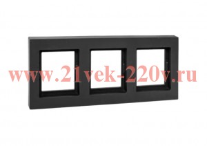 Рамка 3-местная EKF IP44 Эпика черный UP1-FPB-03-44