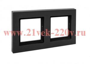 Рамка 2-местная EKF IP44 Эпика черный UP1-FPB-02-44