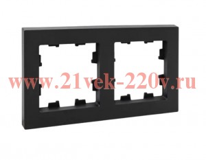 Рамка 2-местная EKF Эпика черный UP1-FPB-02