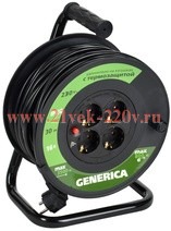 Катушка УК30 с т/з 4 места 2P+PE/30м 3х1,5мм2 GENERICA